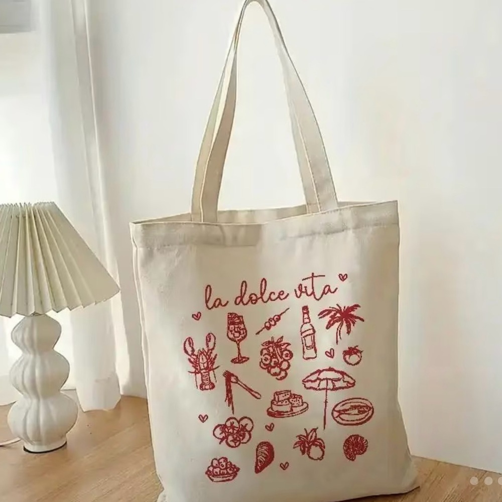 La Dolce Vita Cream Tote Bag NWT - Picture 5 of 8
